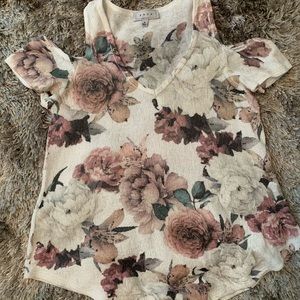 Floral cold shoulder top